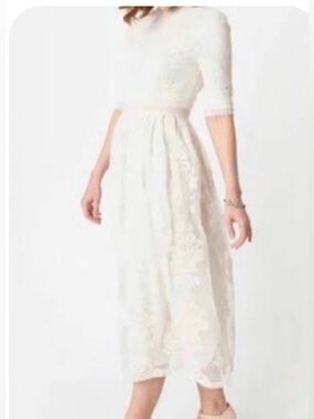 Hidden Alley Black Lace Overlay Midi, Size M,